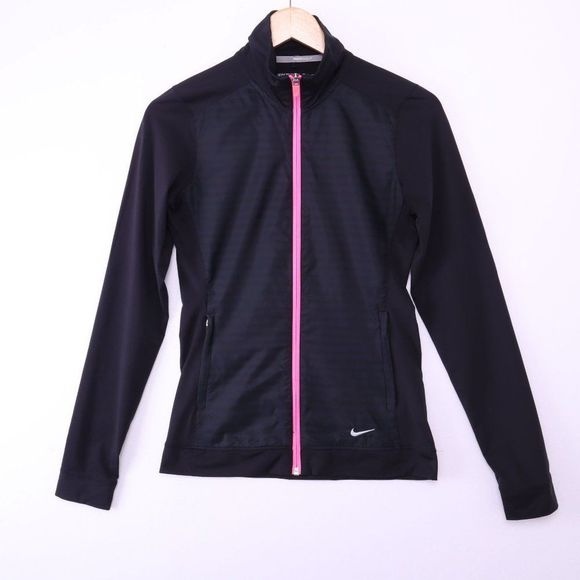 NIKE DRI FIT GOLF Full Zip Black Jacket - Picture 1 of 5